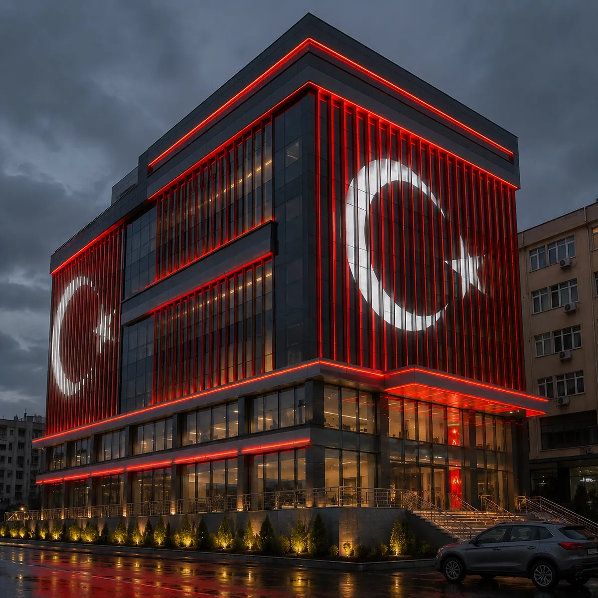 Kurumsal eğitim yapısı cephe aydınlatma projesi
