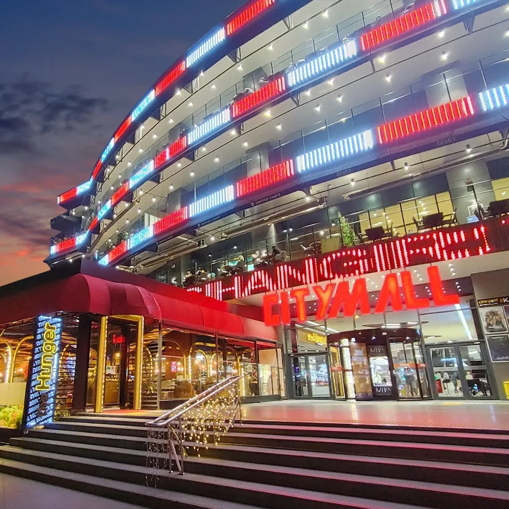 Samsun City Mall cephe animasyon sistemi uygulama detayı