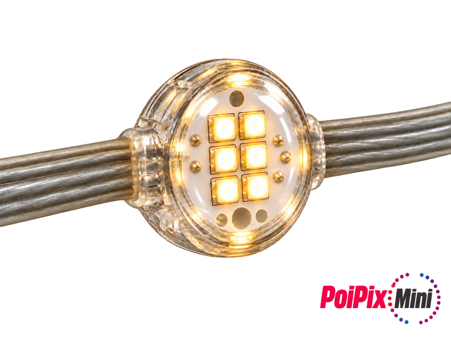 Poipix Mini LED piksel, şeffaf kablolu, perspektif görünüm