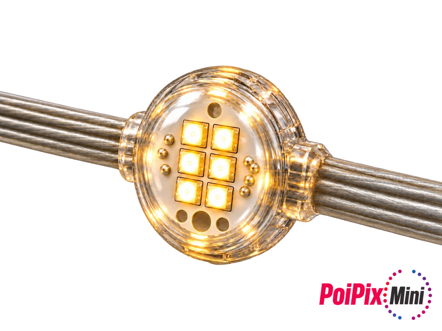 Poipix Mini LED piksel modülü ve LED'leri yakın plan