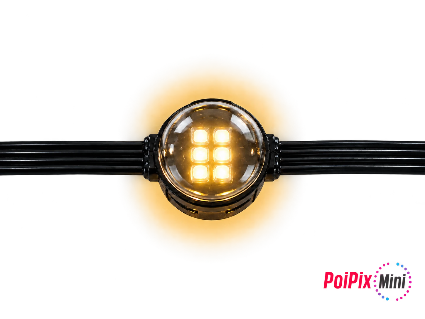 Poipix Mini LED piksel, siyah kablolu, ön görünüm